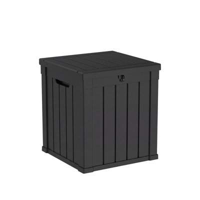 50 Gallon All-Weather Waterproof Resin Lockable Deck Box(Black)