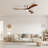 52 inch Flush Mount Low Profile Ceiling Fan with LED Lights and Remote Control, DC Motor, 3 Blades-69336436-69336432