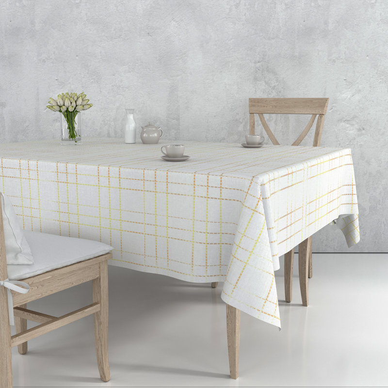 Colgin Plain 100% Cotton Christmas Tablecloth, Gold, 84" x 60"