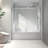 6076 Brushed Nickel Shower Door - With Soft Closing Function, 70Mm 304 Stainless Steel Large Pulleys, Nano Easy Cleaning, -Proof Membrane, 5/16'' Tempered Glass, Bathroom, American Design One Fixed &-120912339
