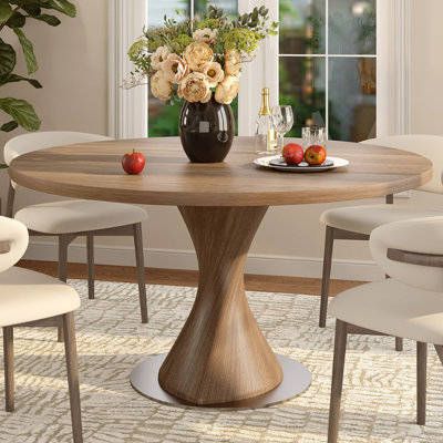 Table de salle à manger en bois massif avec métal