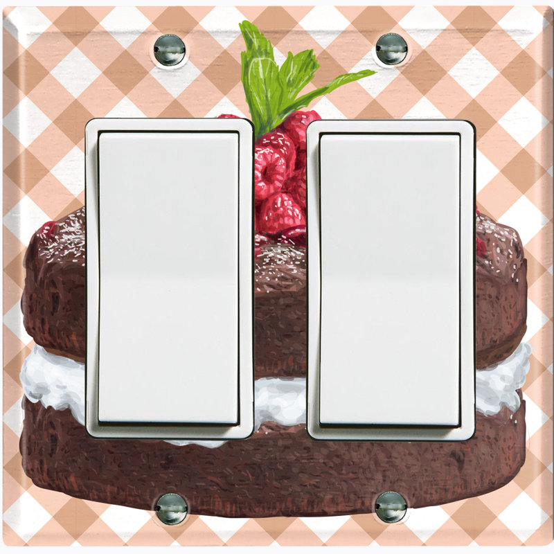 Plaque murale berçante superposée en chocolat crème et framboise