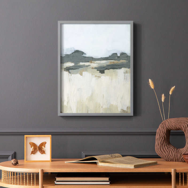 Brushstroke Badlands II, reproduction encadrée - bois massif, Gris, H 10 po x l 8 po