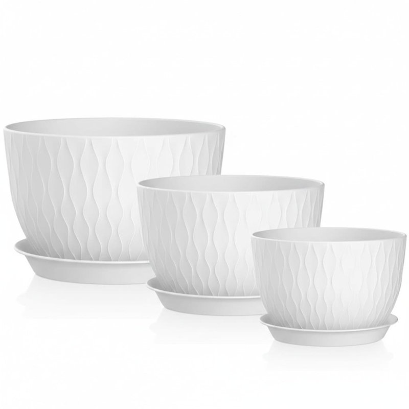 Pot Planter, Speckled White