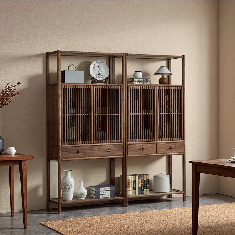 Chinese style large capacity storage bookcase