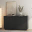 Buffet noir moderne avec rangement, grand buffet cannelé avec tablettes réglables, crédence, console d'appoint-575174294