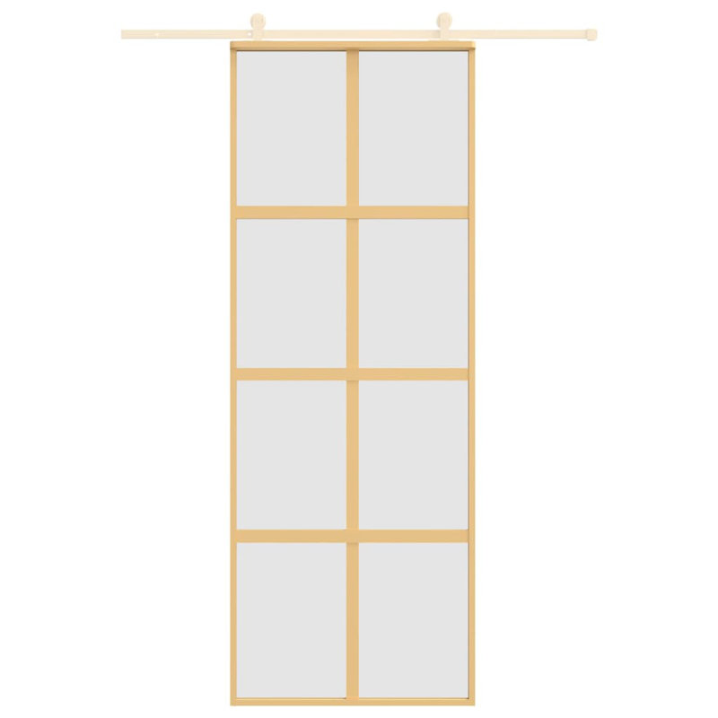 Isher Glass Sliding Door, 205cm H x 76cm W, Gold
