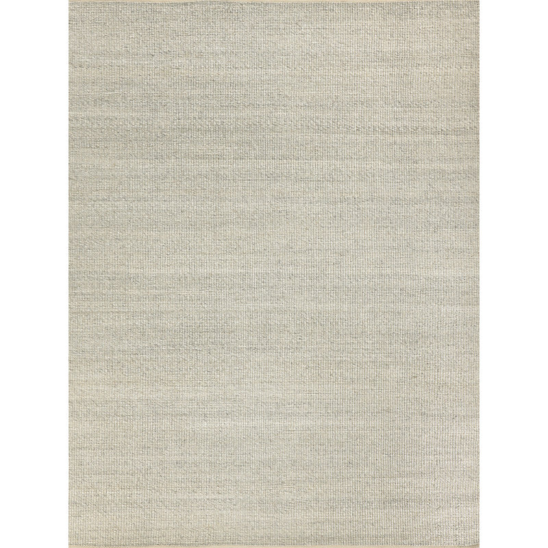 Hesse Hand-Loomed Polyester/Cotton Light Silver Area Rug, Rectangle 9' x 12'