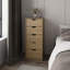Commode mince à 5 tiroirs pour petits espaces - Commode en bois d'ingénierie moderne, beige