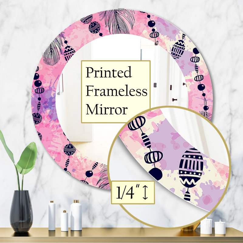 Miroir d'appoint éclectique Feathers, H 31,5 po x l po