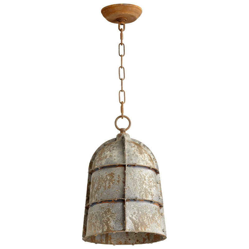 Luminaire suspendu en forme de cloche à 1 lumière Rusto, H 19,25 po x l 9,75 po x P 9,75 po