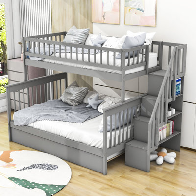 Demanuel Kids Twin Over Full Bunk Bed with Trundle