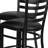 30'' Round Laminate Table Set with X-Base and 4 Ladder Back Metal Barstools-58203005-58203006