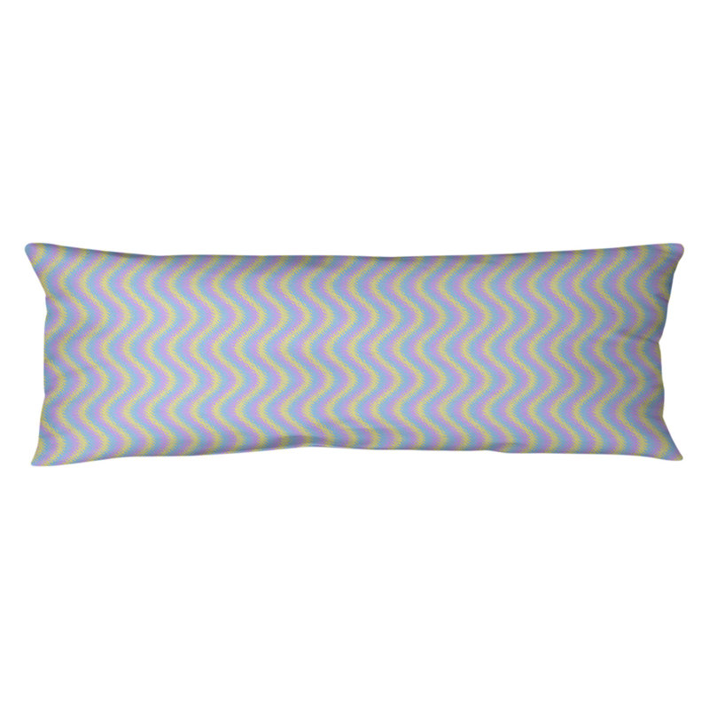 Coussin lombaire à chevrons, Bourre en polyester, Multicolore pastel, Molleton moelleux