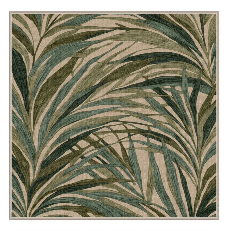 Tapis botanique brun lavable à la machine, Carré 3 pi