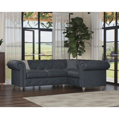 Melrose 3 Seater Leather Corner Sofa 