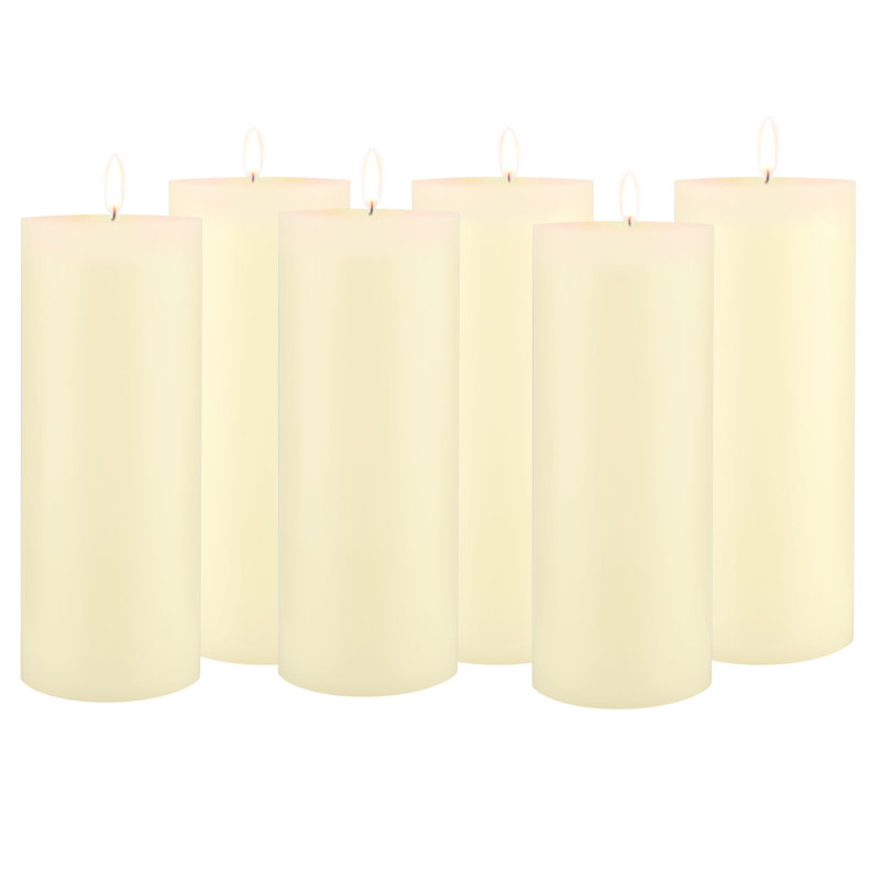 Ensemble de bougies longues 6 pièces, H 8 po x l 3 po x P 3 po