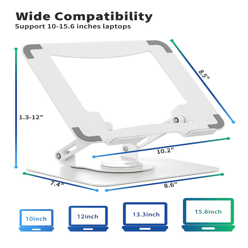 Metal Monitor Stand, White