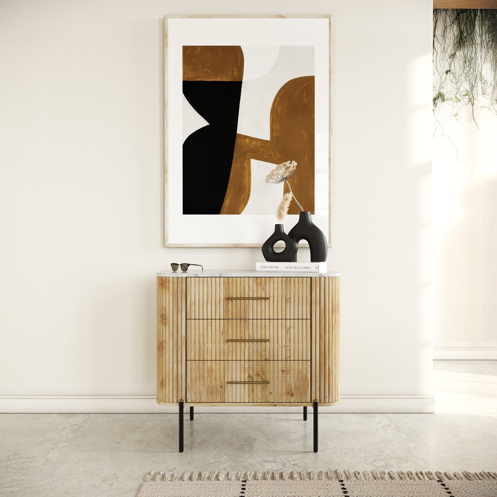 Carmela 36" Marble and Mango Dresser