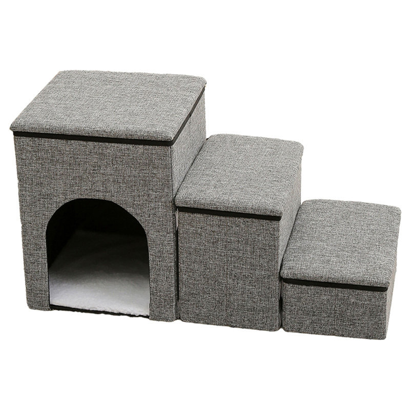 Rodneshia Dog Stairs for Sofa With 3 Steps Foldable with Storage