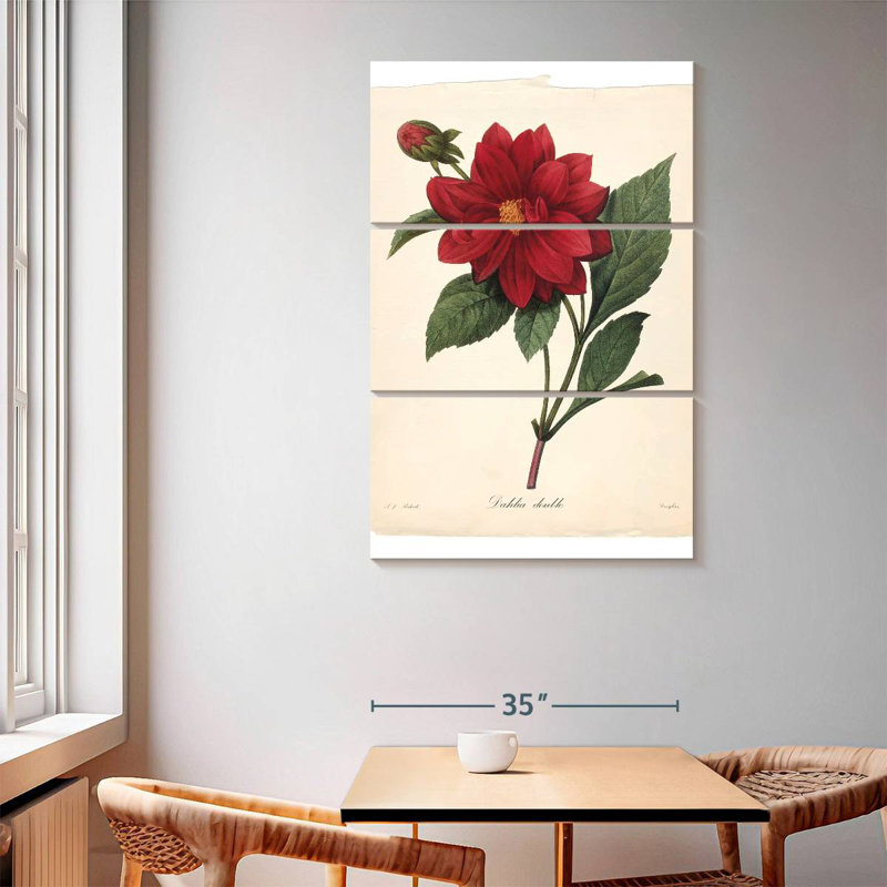 Rouge botanique II, H 65 po x l 42 po