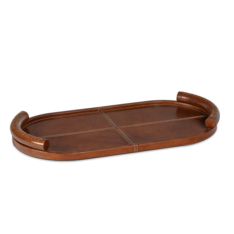 Forte Leather Tray Oval, Tan