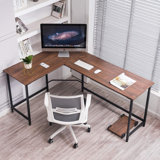 Computer L-Shaped Desk Corner Gaming Desk with Drawers Storage Shelves