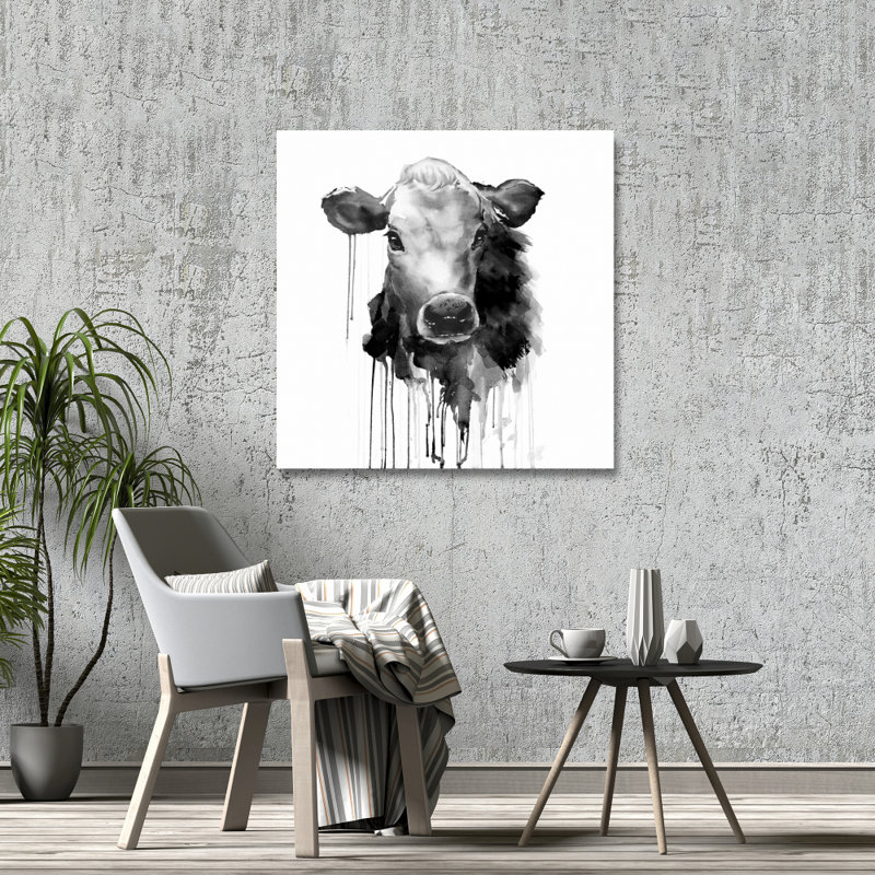 Jersey Cow - Art sur toile rustique pour la maison | Style campagnard