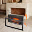 Foyer électrique infrarouge 36 po, garniture amovible, panneau de commande tactile, double protection, puissance de 1 500 W, 4 réglages de luminosité de la flamme, 400 pieds carrés Pi. Couverture, 8 heures de minuterie avec chaleur, / ul