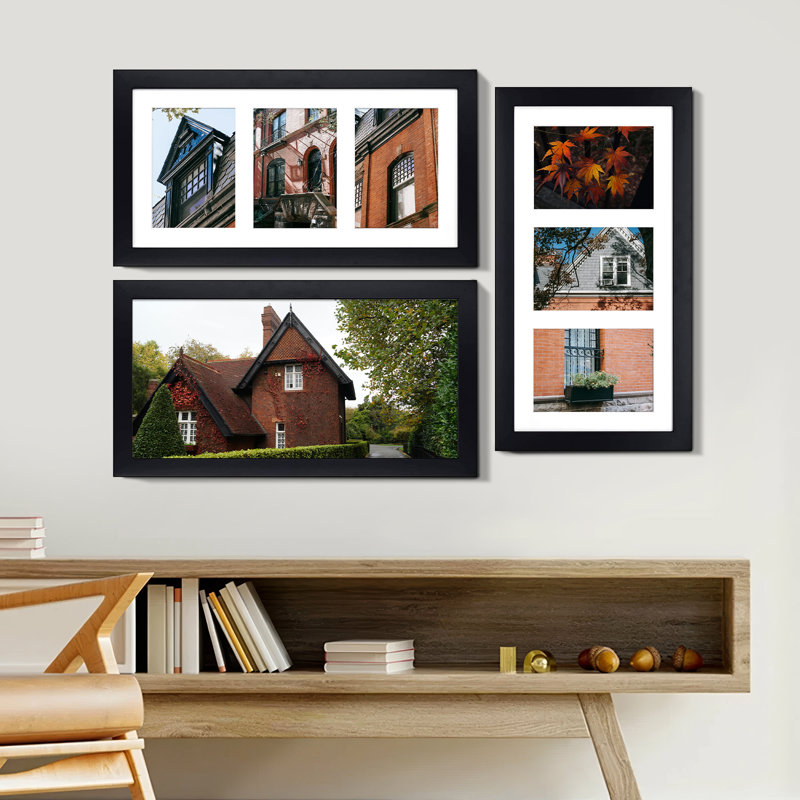 9x18 Collage Wood Gallery Wall Frame Set, Classic Black