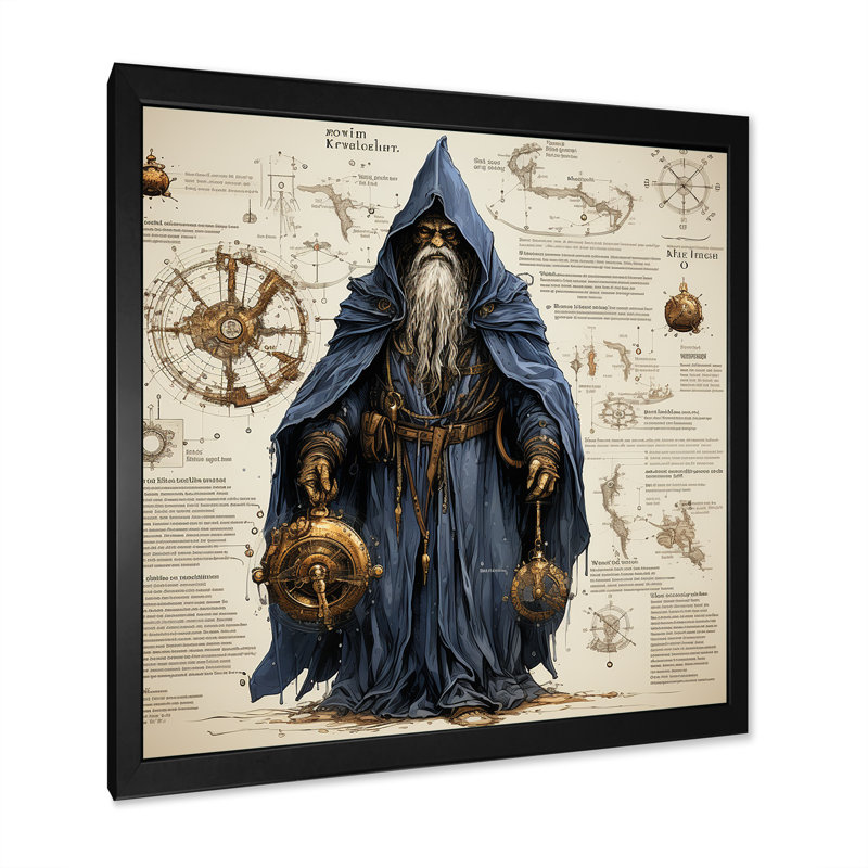 Schéma IV encadré sur toile, H 16 po x l 16 po x P 1 po, Cadre simple noir