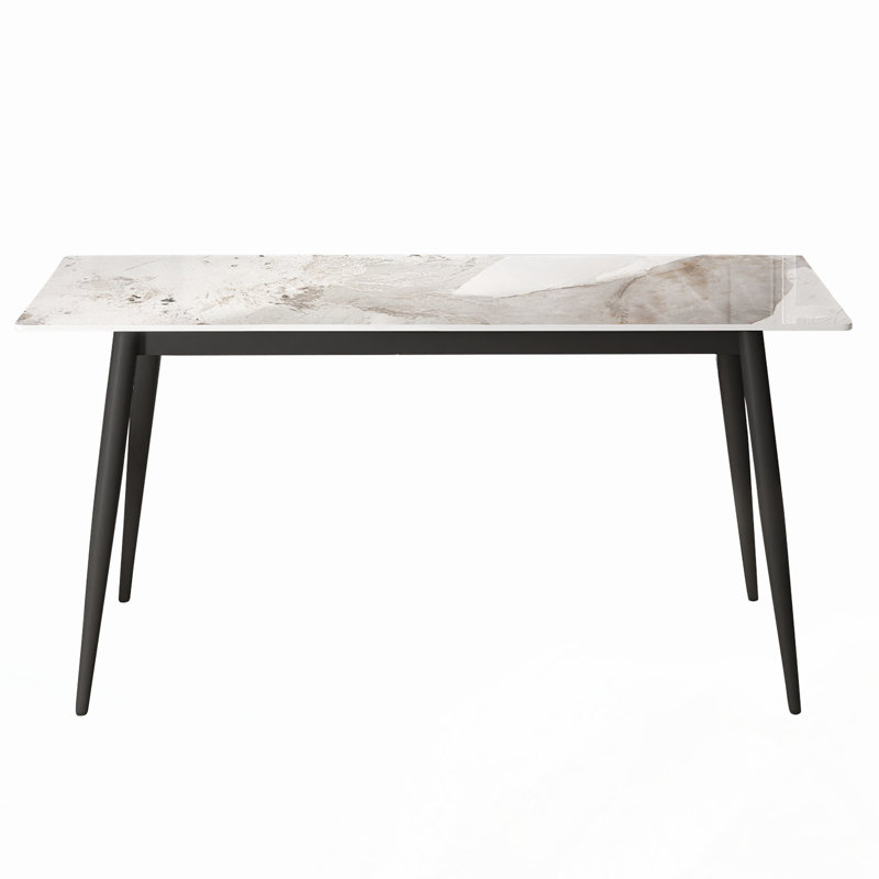 Tables de salle à manger, H 29,53 po x L 62,99 po x l 31,5 po, Brun / Blanc, Noir