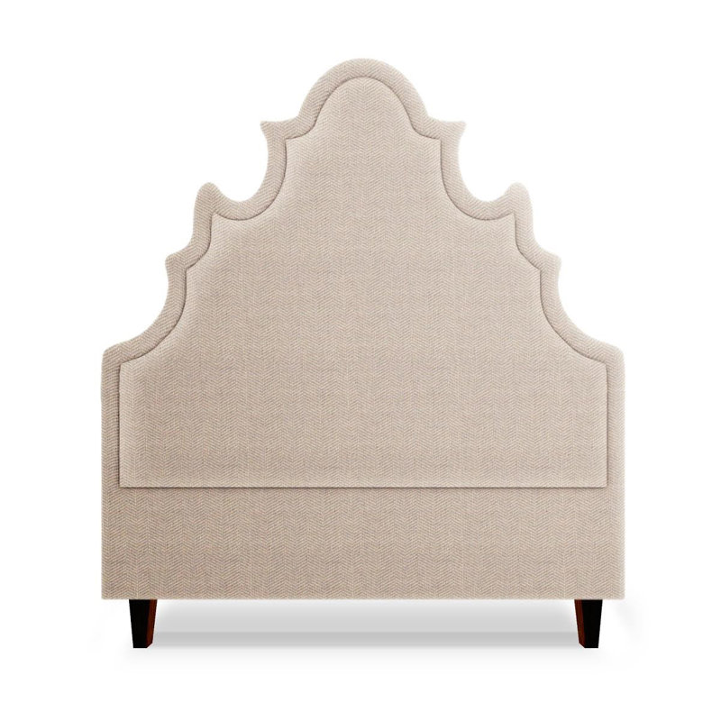 Tête de lit tapissier Vogel, Double, Vanille Metrolinen, Blanc antique