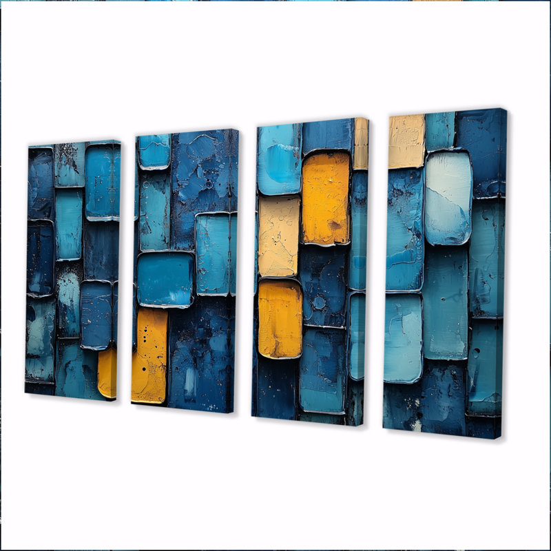 Art géométrique impulsion géométrique II - Op Art mural - décoration murale moderne, H 28 po x l 48 po, 4