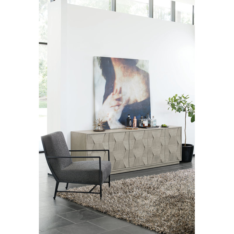 Linea Media Console, Linea - Cerused Charcoal Finish
