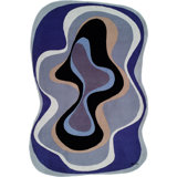 Karim Rashid - 'Abstract 003 Blue' Rug 6' X 9'