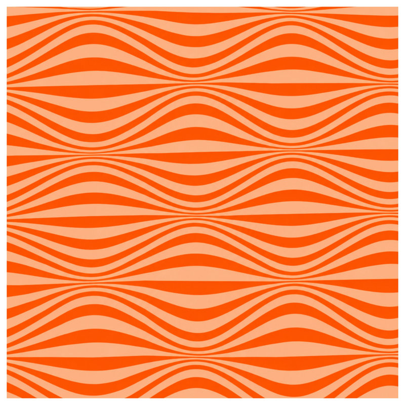 Tapis de bain Orange Wavy Lines, L 34 po x L 21 po