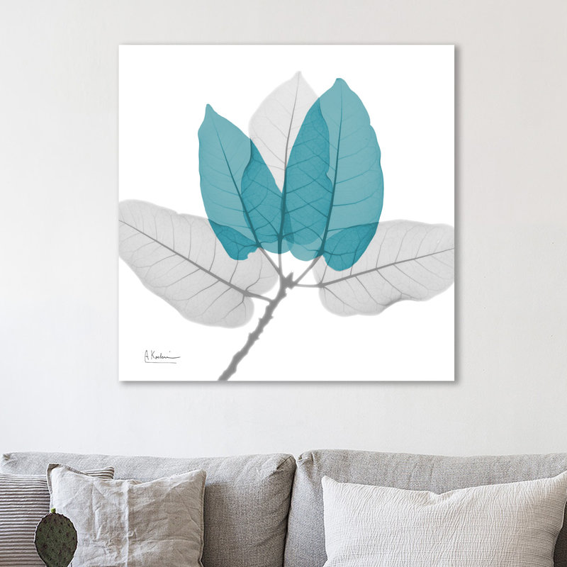 FicusBurkey Teal - Wrapped Canvas Print, 30 cm H x 30 cm W