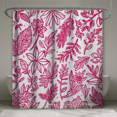 Rideaux de douche roses très longs