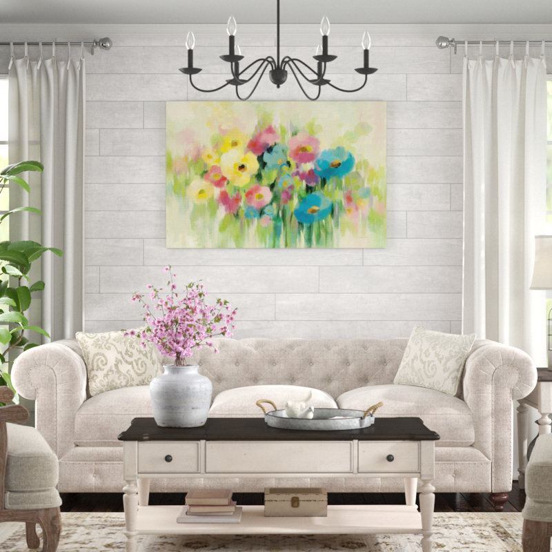 First Spring Flowers by Silvia Vassileva - Painting Print, 81cm H x 122cm W, Wrapped Canvas
