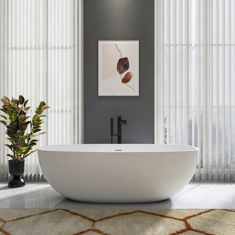 Baignoire de trempage autoportante de 71 pouces pour salle de bain