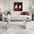 Luxury Rectangular Mirror Coffee Table With Fluted Tempered Glass And Rounded Edges