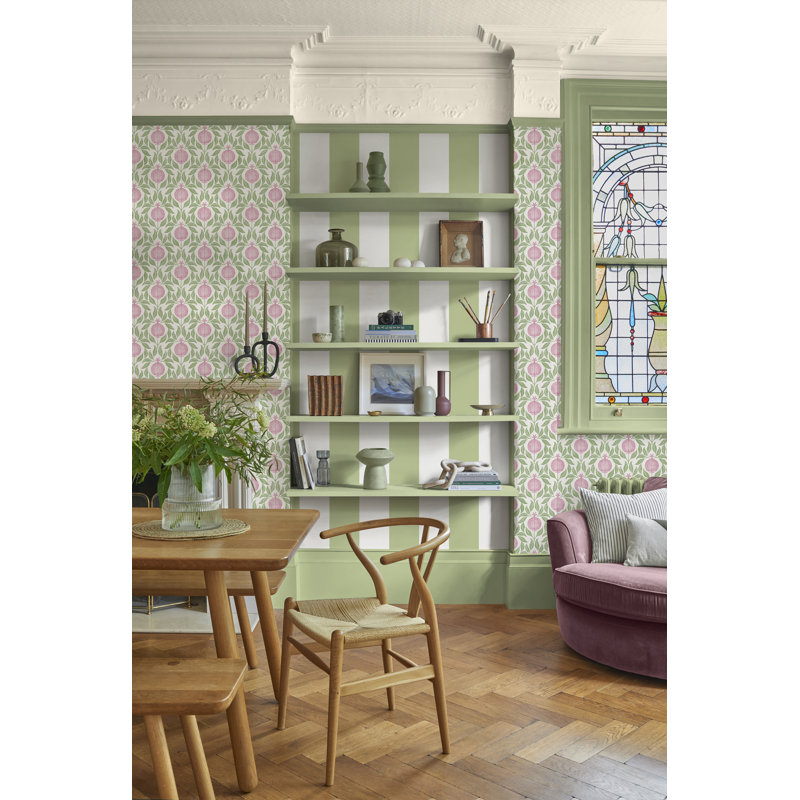 Graham & Brown Apple of Grenada Mauve & Sage Wallpaper, Pink