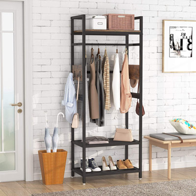 27.55'' Manufactured Wood Industrial Pipe Clothing Rack
