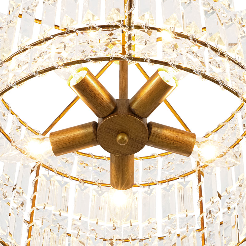 Lustre tambour en cristal 5 lumières