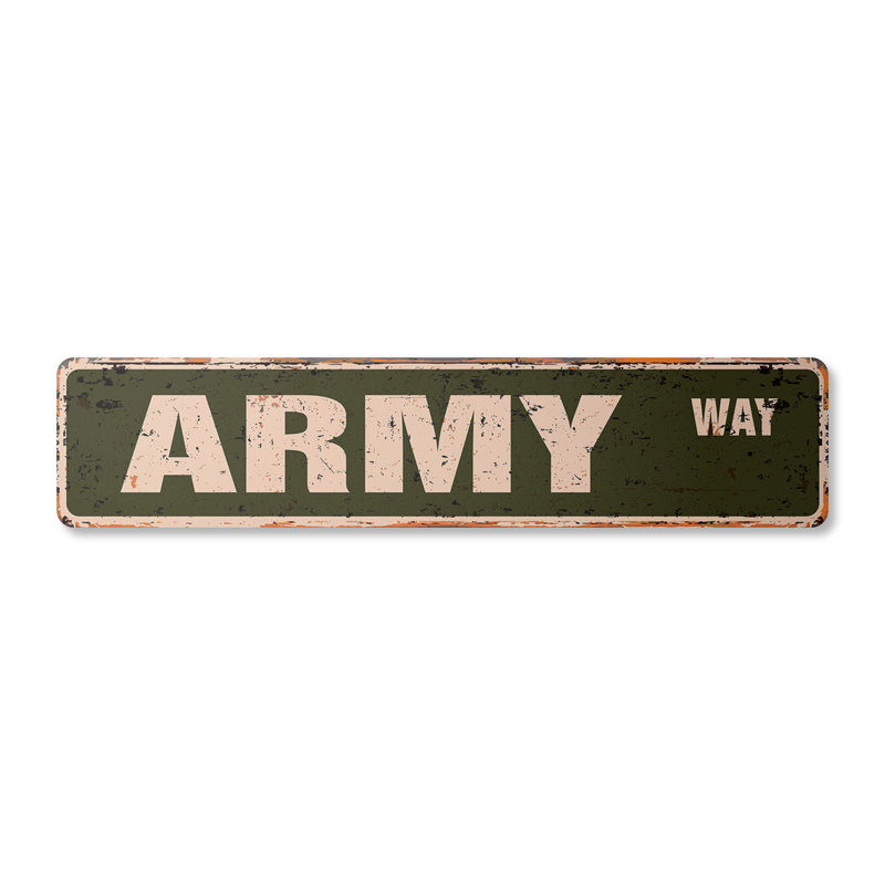 Army Street Sign Aluminum 6" X 24"
