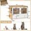 Enceinte de litière pour chat, meuble de litière cachée pour chat avec tiroir et escalier, salle de bain pour chat pour chambre à coucher, table d'appoint pour chat pour salon, -760360656