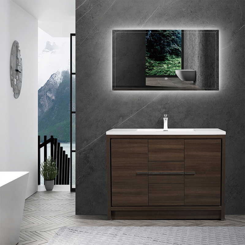 Netter 48 " W Freestanding Standard Free Standing Single Double With Solid Surface Top