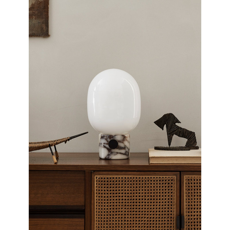 JWDA LED Table Lamp, Calacatta Viola Marble, 12.6" H x 7.5" W