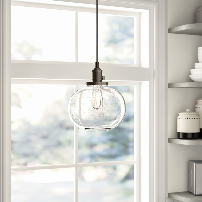 Luminaire suspendu sphère 1 lumière Antioch, Bronze vieilli